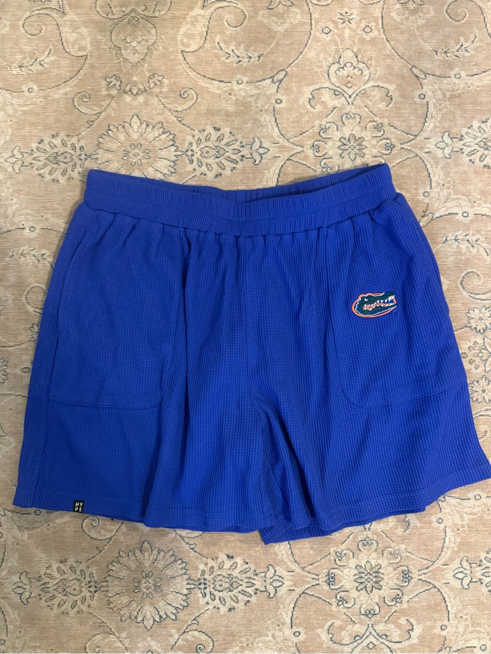 Hype and Vice Royal Blue Waffle Knit Shorts with Gator Patch